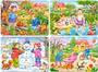 CASTORLAND PUZZLE 4 Sestavljanke v enem paketu 4 V 1 " Letni časi "
