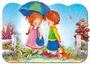 Castorland puzzle sestavljanke 80 mini Mavrične zgodbe " Prijatelja na dežju "