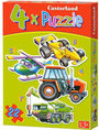 CASTORLAND PUZZLE  4 Sestavljanke v enem paketu  4 V 1   " Traktor, Helikopter, Formula in Žerjav "