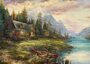 SCHMIDT SPIELE PUZZLE SESTAVLJANKE 1000 Thomas Kinkade " Počitnice v gorah "