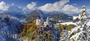 PUZZLE RAVENSBURGER Sestavljanke 2000 " Grad Neuschwanstein, Nemčija " (Panorama)