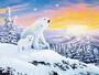 SUNSOUT PUZZLE Otroške Sestavljanke 300 ART by Jon Rattenbury  " Snežni medvedki "  ( XXL delčki )