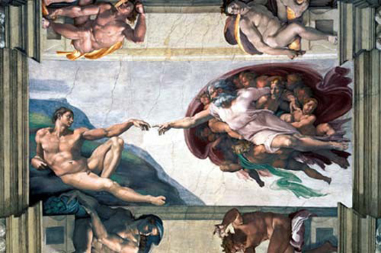  Michelangelo  " Stvaritev Adama "