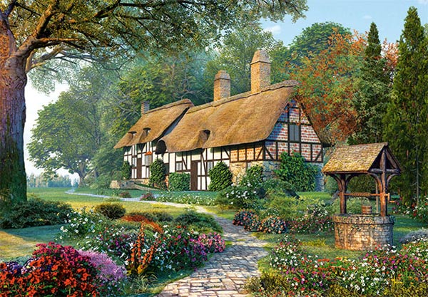 castorland puzzle sestavljanke dedkova koča